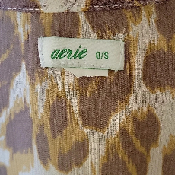 Aerie Brown Leopard Print Chiffon Cape Coverup Beach Vacation Summer - Picture 6 of 6